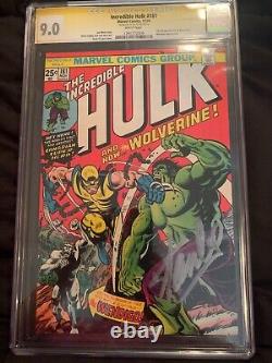 Hulk 181 signed by Stan Lee comic CGC 9.0 1st appearance of Wolverine