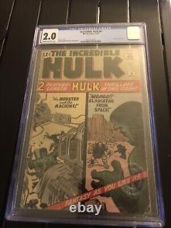 Incredible HULK #4 CGC 2.0 KEY! (Stan Lee & Jack Kirby art!) 1962 Marvel