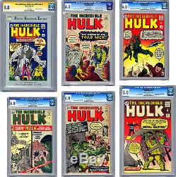 Incredible Hulk #1-2-3-4-5-6 Cgc-ss 1st Issue Mme Reprint Signed Stan Lee 1962