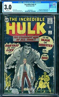 Incredible Hulk 1 CGC 3.0 White Pages