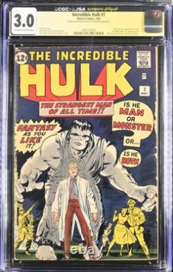 Incredible Hulk #1 CGC X JSA 3.0 OWW 1962 Stan Lee SIGNED 1st Appearance
