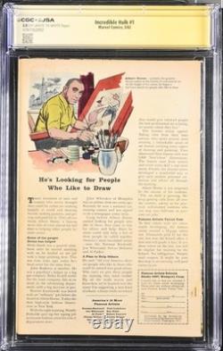 Incredible Hulk #1 CGC X JSA 3.0 OWW 1962 Stan Lee SIGNED 1st Appearance