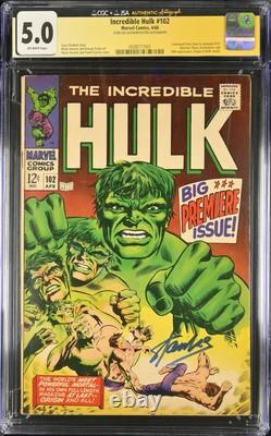 Incredible Hulk 102 CGC x JSA 5.0 SS STAN LEE