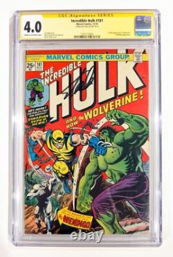 Incredible Hulk #181 1st Wolverine 1974 CGC 4.0 SS Stan Lee Signature Signed