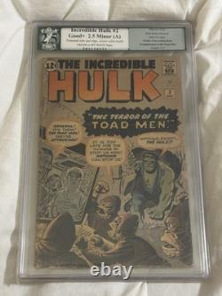 Incredible Hulk #2 Comic Book PGX 2.5 1962, First Appearance of Green Hulk