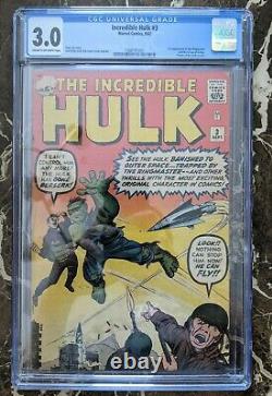 Incredible Hulk #3 1962 CGC 3.0 Silver Age 3rd Hulk 1st Ringmaster Marvel Key