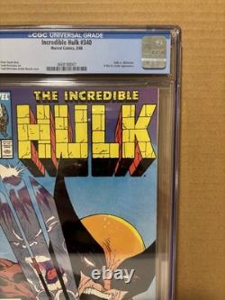 Incredible Hulk #340 CGC 6.5 Classic Marvel Todd McFarlane Wolverine Cover