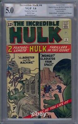 Incredible Hulk #4 Pgx 5.0 Signed Stan Lee Origin Retold White Pages Not Cgc