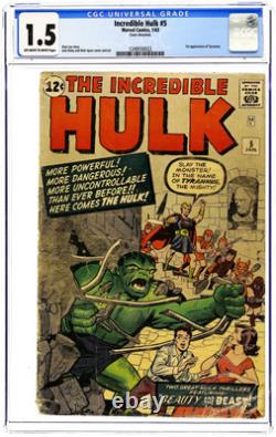 Incredible Hulk #5 CGC 1.5 1963 1249550022