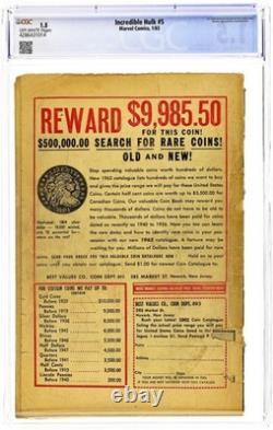Incredible Hulk #5 CGC 1.5 1963 4286431014