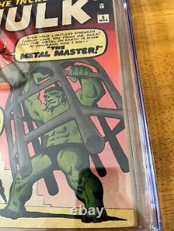 Incredible Hulk #6 CGC 4.5 OW-WT Marvel 1963 Steve Ditko Stan Lee Metal Master