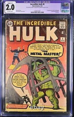 Incredible Hulk #6 (Mar 1963, Marvel Comics) CGC 2.0 GD 4349671002