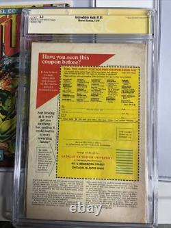 Incredible hulk 181 Signed Stan Lee CGC 3.5 Hulk 180 182 Bonus