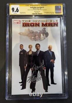 Invincible Iron Man #1 CGC 9.6 SS ROBERT DOWNEY JR. & STAN LEE ONLY DUAL SIGNED