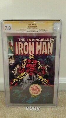 Invincible Iron Man 1 CGC SS 7.0 Signed By Stan Lee Silver Age Marvel Key