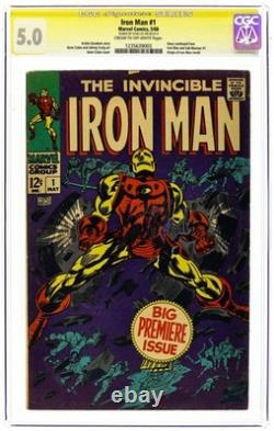 Iron Man #1 CGC 5.0 SS Stan Lee 1968 1235639003