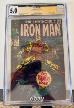 Iron Man #1 CGC 5.0 Stan Lee 1968 Signed By Stan Lee