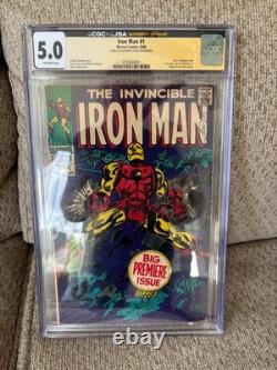Iron Man #1 CGC 5.0 Stan Lee 1968 Signed By Stan Lee