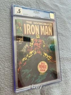 Iron Man #1 (Marvel Comics May 1968) CGC. 5 Off White-to White Pages
