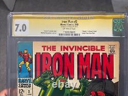 Iron Man #2 Signed by Stan Lee CGC 7.0 1197085028