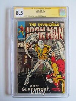 Iron Man 7 CGC 8.5 WP SS Signed by Stan Lee Gladiator 1968