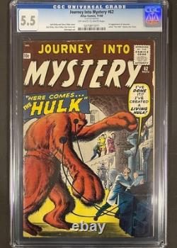 JOURNEY INTO MYSTERY #62 MARVEL COMICS 1960 CGC 5.5 OWithW PAGE 1ST HULK PROTOTYPE