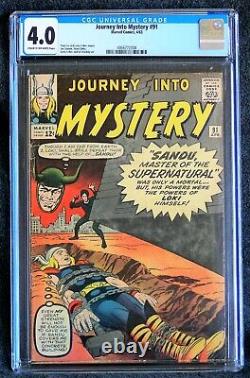 JOURNEY INTO MYSTERY #91 (1962) CGC 4.0 3rd Loki Stan Lee, Jack Kirby