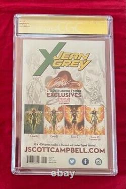 Jean Grey #1 Edition A CGC 9.8 Signed by J. Scott Campbell & Stan Lee Red Label