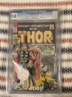 Journey Into Mystery 113 CGC 9.0 Origin Of Loki, Classic Kirby Cover, Stan Lee