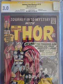 Journey Into Mystery 113 Signed By STAN LEE, CGC 3.0