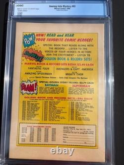 Journey Into Mystery 83 1966 Marvel Comics CGC VF 8.0 Golden Record Reprint GRR Journey Into Mystery 83 1966 Marvel Comics CGC VF 8.0 Golden Record Reprint GRR