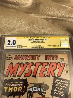 Journey into mystery 83 (1962, Marvel) CGC 2.0 SS Stan Lee 1st App. Of Thor