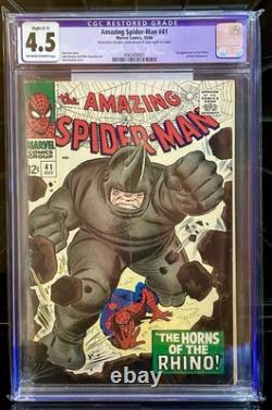 Major Key (1966) Amazing Spider-man 41 (1st App Rhino) Stan Lee (cgc 4.5)