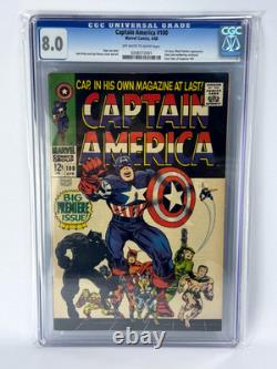 Marvel 1968 CAPTAIN AMERICA # 100 CGC 8.0 OWW His First Book / Black Panther
