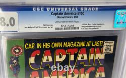 Marvel 1968 CAPTAIN AMERICA No. 100 CGC 8.0 OWW / 1st Issue Black Panther Appear
