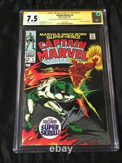 Marvel 1968 Captain Marvel #2 CGC 7.5 SIGNED BY STAN LEE David Parsow Collection