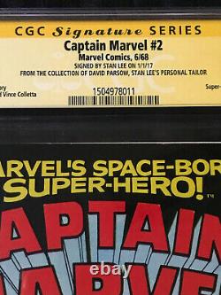 Marvel 1968 Captain Marvel #2 CGC 7.5 SIGNED BY STAN LEE David Parsow Collection