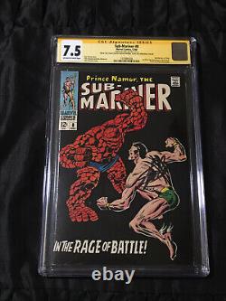Marvel 1968 Sub-Mariner #8 CGC 7.5 Stan Lee SIGNED from David Parsow Collection