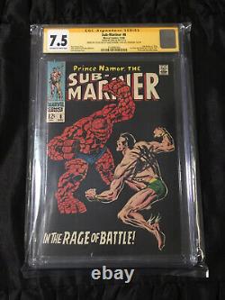 Marvel 1968 Sub-Mariner #8 CGC 7.5 Stan Lee SIGNED from David Parsow Collection