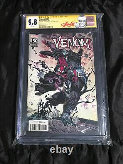 Marvel 2017 Venom #150 Kubert Variant Cover CGC 9.8 KUBERT & STAN LEE SIGNED