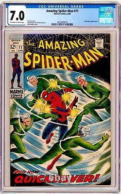 Marvel AMAZING SPIDER-MAN (1969) #71 Quicksilver App STAN LEE + J ROMITA CGC 7.0