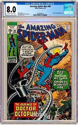 Marvel AMAZING SPIDER-MAN (1970) #88 Doctor Octopus STAN LEE + J. ROMITA CGC 8.0