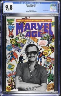 Marvel Age #41 CGC NM/M 9.8 White Pages Stan Lee Photo Cover! Marvel 1986