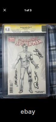 Marvel Amazing Spider-Man #1 CGC 9.8 Signed Stan Lee Sketch Cover Variant