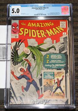 Marvel Amazing Spider-Man #2 CGC 5.0 5/1963 Stan Lee & Ditko 1st Vulture