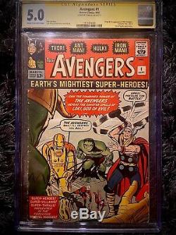 Marvel Avengers #1 Cgc Ss 5.0 Signed By Stan Lee 1963 Key Thor, Hulk, Iron Man