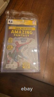 Marvel CGC 9.6 Signed Stan Lee True Believers Amazing Fantasy #1 Spider-Men II
