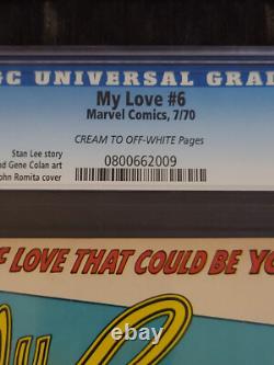 Marvel Comics 1970 My Love #6 CGC 9.0 VFNM Stan Lee Romance Stories