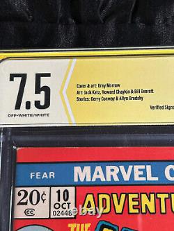 Marvel Comics 1972 Fear #10 CBCS (? CGC) 7.5 Conway, Thomas & Stan Lee SIGNED