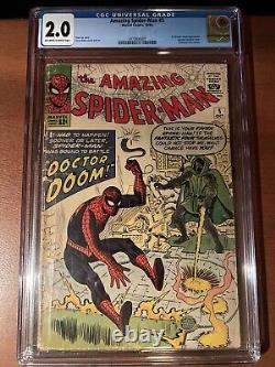 Marvel Comics Amazing Spider-Man #5 1963 CGC 2.0 1ST DOCTOR DOOM MEETING